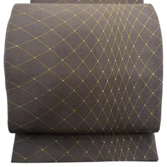 【美品】 袋帯 秀品 幾何学 金彩 焦茶色 全通 正絹 【中古】