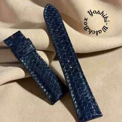 sna-172 シースネイク（ウミヘビ）腕時計ベルト ネイビー (ラグ幅21mm - バックル幅18 mm)