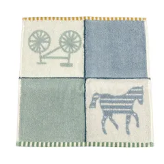 HERMES(エルメス) 小物美品  カレ・タオル ブルー・ジヴレ×ヴェール・セラドン ハンドタオル/カバン/自転車/馬