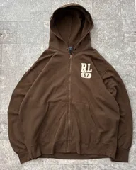 Polo Jeans Copany Ralph Lauren ラルフローレン フルジップ スウェットパーカー XXL 古着 ヴィンテージ ブラウン 茶色 紐なし