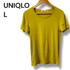 a2011 ユニクロ ストレッチコットン クルーネックT 半袖 L イエロー マスタード