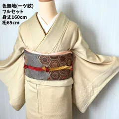 【卒業式・入学式参列に】色無地訪問着（一ツ紋）フルセット 絵羽仕立て 地模様 身丈160cm 裄65cm 正絹 長襦袢 袋帯付き フォーマル 卒業式 入学式 七五三 結婚式