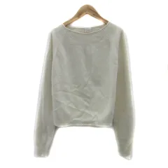 スピック&スパン Spick&Span ニット カットソー 長袖 ラウンドネック 無地 オフホワイト /YS38