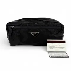 PRADA プラダ　トライアングルロゴ　クラッチバッグ　セカンドバッグ　マルチポーチ　ブラック　黒　テスートナイロン