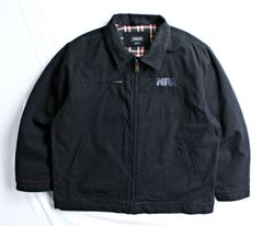 HOLLOWAY】90s ホロウェイ アメリカ製 袖革スタジャン 防寒中綿入り