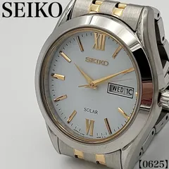 稼働品 Working item セイコー SEIKO 腕時計 メンズ Men's ソーラー Solar セイコーセレクション スピリット SBPX085 711854 ホワイト文字盤 シルバー ゴールド コンビ デイデイト カレンダー 0625