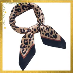 [AIKOO] スカーフ シルク レディース 髪飾り 絹 ヒョウ柄 事務 薄い 巻き方 リボン ヘアバンド