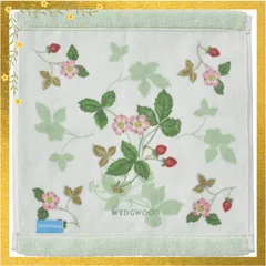 nishikawa 【 西川 】 今治 ハンカチタオル 25X25cm 洗える 綿100％ ウェッジウッド ワイルド ストロベリー やわらか 日本製 グリーン TT43805601