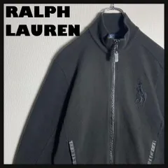 90s RALPH LAUREN ドライバーズニット ビッグポニー 羊革 黒 M