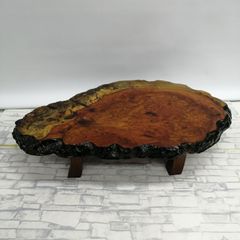 一枚板 ローテーブル 無垢材 天然木 和家具 和モダン 花台 飾り台 猫脚