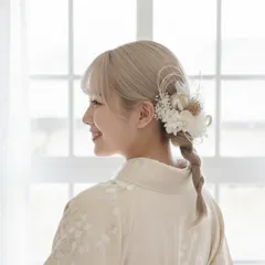 成人式　卒業式　和装髪飾り　ドライフラワー　プリザーブドフラワー　アーティフィシャルフラワー　らくらくメルカリ便　お花髪飾り