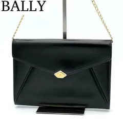 【美品】BALLY クラッチバッグ ショルダーバッグ フラップ フォーマル 黒