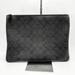 COACH（コーチ）シグネチャー クラッチバッグ ブラック PVC×レザー