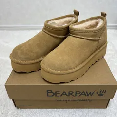 【新品未使用】BEARPAW ベアパウ 厚底ショートブーツ ムートンブーツ サイズ25cm 3051W 本革