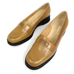 ★使用感少なめ美品★Salvatore Ferragamo フェラガモ ローファー 6D パンプス 厚底 レザー スリッポン