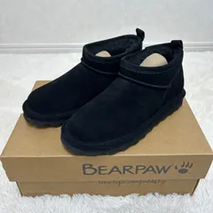【新品未使用】BEARPAW ベアパウ ショートブーツ ムートンブーツ サイズ23cm 3049W 本革 ブラック