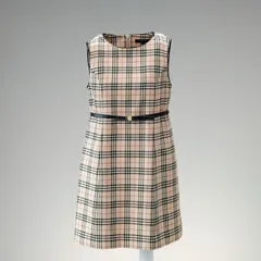 【美品】 BURBERRY バーバリー キッズ ワンピース ノバチェック ベルト フォーマル 130 膝丈 女の子