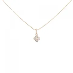K10PG フラワー ダイヤモンド ネックレス 0.12CT