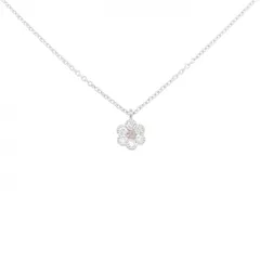 K18WG ピンクダイヤモンド ネックレス 0.04CT