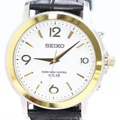 良品 稼働 セイコー スピリット 7B52-0AG0 電波ソーラー ホワイト文字盤 メンズ腕時計 2000000 2NBG MST ABC18643