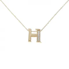 K18YG イニシャルH ダイヤモンド ネックレス 0.05CT