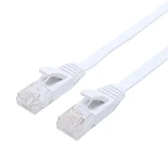 ミヨシ MCO LANケーブル CAT6A 対応 爪が折れにくいカバー フラットタイプ 2.0m cat6a cat6 cat5e 対応 RJ-45 10Gbps/500MHz ゲーム テレビ 各光回線に対応 ホワイト ZC6A-F02WH