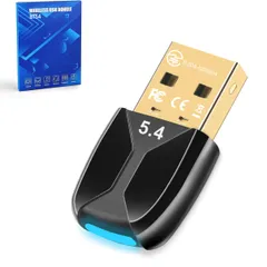 Bluetoothアダプター PC - Bluetooth 5.4 USB ドングル、bluetooth usb レシーバー、低遅延、プラグ＆プレイ対応、Windows 7/8.1/10/11対応、デスクトップ・ノートパソコン・ヘッドセット・キーボー ...