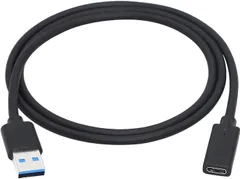 CERRXIAN USB 3.0Type-Aオス-USB 3.0タイプCメスコネクタ変換アダプタ(黒）1M
