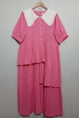 フリル ビック襟 ロング丈ワンピース 66 77 程度