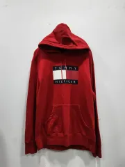 Tommy Hilfiger トミーヒルフィガー レッド ビックロゴ WHO Tシャツ L