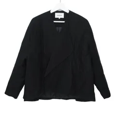 エンフォルド ENFOLD 長袖 ジャケット コート ノーカラー ボタンレス 38 Ｍサイズ相当 ブラック k241430 0810