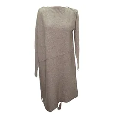 ケイビーエフ KBF アーバンリサーチ 長袖 ニット セーター チュニック マルチ2WAY ウール混 ONEサイズ XLサイズ相当 ブラウン系 k336915 0114