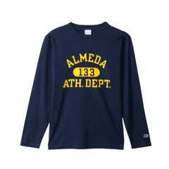 新品 [チャンピオン] ロングスリーブTシャツ 長袖 丸首 綿100％ USAコットン グラフィックロゴ LONG SLEEVE T-SHIRT メンズカジュアル C3-C420-370-M