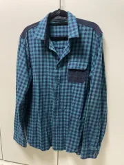 UGIZ グリーン ネイビー チェック コーデュロイ シャツ