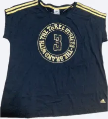 y2k アディダス 3S 黒金 半袖Tシャツ