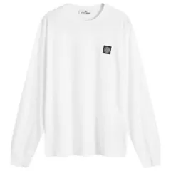 ストーンアイランド メンズ トップス Tシャツ Stone Island Long Sleeve Patch TShirt White ホワイト