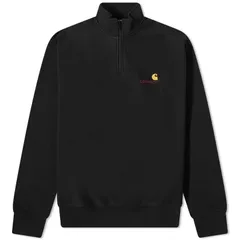 カーハート メンズ アウター パーカー・スウェット ハーフジップ Carhartt WIP Half Zip American Script Sweat Black ブラック