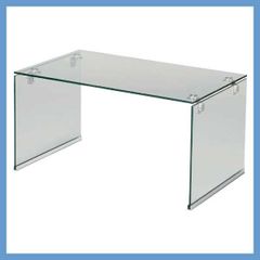 ガラス天板・ガラス脚のセンターテーブル（Ｓ）「W76×D45×H39cm」No.28／クリア