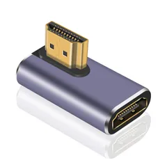 Poyiccot HDMI L字 アダプタ、 8K HDMI L型変換アダプタ、 48Gbps HDMI延長アダプタ 90°角度変更 右向キ HDMI 2.1 オス メスアダプタ8K 60Hz / 4K 120Hz HDR対応 1個入り