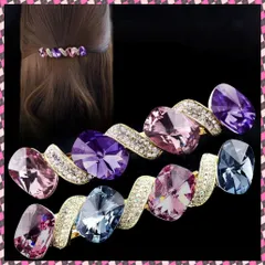 送料無料 ラインストーンバレッタ 上品ヘアクリップ キラキラバレッタ ガーリー髪留めヘアアクセサリー 華やか髪飾り エレガントまとめ髪大人可愛いジュエリー 韓国ファッション パーティーヘア飾り 簡単 ヘアアレンジ 髪飾り結婚式発表会