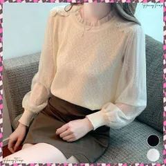 送料無料 ニットトップスレース切り替えブラウス春服 レディース フリルネック レースブラウス シアー袖 ドッキングニット フェミニン ニットプルオーバー 大人可愛い 韓国風 エレガント秋服長袖 異素材 ニット薄手 きれいめ ブラウス