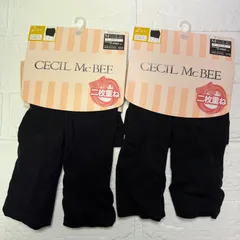 CECIL McBEE 2枚重ね　オーバーパンツ 2分丈　2枚　Ｍ　ブラック