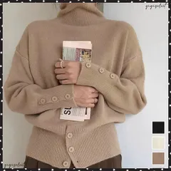 タートルネックリブニット トップス秋冬服 ハイネックニット レディース きれいめ 折り襟ニットソー 着やせ 大人 可愛いニット シンプル ドロップショルダーニット あったか長袖ニット 着やせニット韓国風 おしゃれセーター女 送料無料