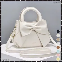 リボンハンドバッグ ミニショルダーバッグ レディース ビッグリボンミニバッグ おしゃれ 大人可愛い PUレザー肩掛けバッグ 斜めかけ鞄 小さめかばん コンパクト 手提げバッグ韓国風 リボンカバンデート パーティー バッグ 送料無料