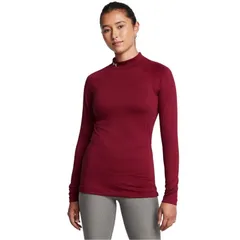 アンダーアーマー レディース トップス シャツ モックネック Under Armour ColdGear Mock Neck Long Sleeve Top Red レッド