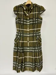 BURBERRY LONDON バーバリーロンドン チェック ワンピース 36 日本製 レクセル シルク混