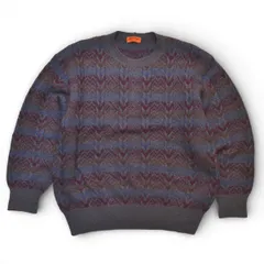 MISSONI ミッソーニ イタリア製 ニットセーター ウール 総柄 ヴィンテージ サイズ42（XL) メンズ 長袖
