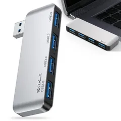 USB ハブ3.0 ウルトラスリム 4ポート 5Gbps高速転送 軽量ハブ 4in1 ノートパソコン/iMac/Surface Pro/MacBook 等 ノートPC 他対応 USBハブ テレワーク リモート 在宅勤務 旅行に最適です