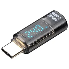 サンワダイレクト USB-C to USB-C アダプタ ワット数 表示機能付き PD 240W USB 40Gbps 高速転送 映像出力 8K 60Hz 出力スクリーン表示 クリアカラー 500-USB094