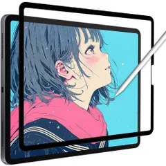 YMYWorld iPad Pro 12.9 (2022 第6世代 / 第5世代 / 第4世代/ 第3世代) 用 ペーパーライク フィルム 着脱式 保護フィルム 紙のような描き心地 上質紙 反射低減 アンチグレア